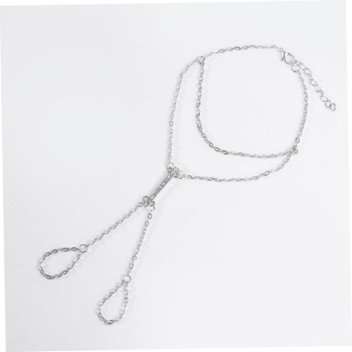 POPETPOP Gothic Fußkettchen Silber mit Fransen und Funkelnden Strasssteinen Modisches Leichtes Fußschmuck Accessoire für Damen Geeignet für Strandpartys Alltag und Geschenke von POPETPOP