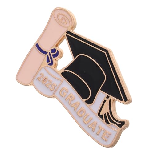 POPETPOP Graduation Cap Brosche Metall Emaille Anstecknadel Langlebig Modisch Abschlussfeier Accessoire für Studenten Kleidungsdekorationspin Schwarz von POPETPOP
