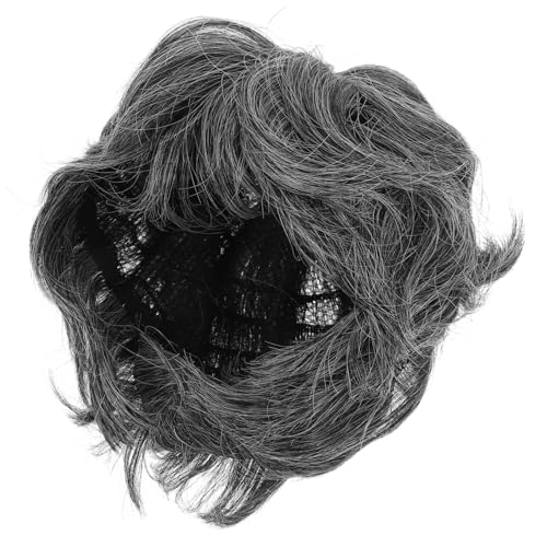 POPETPOP Graue Old Lady Perücke Kurz Realistische Cosplay Perücke für Bühne Kostüm und Halloween Party Atmungsaktiv Leicht Einheitsgröße für Großmutter Verkleidung von POPETPOP