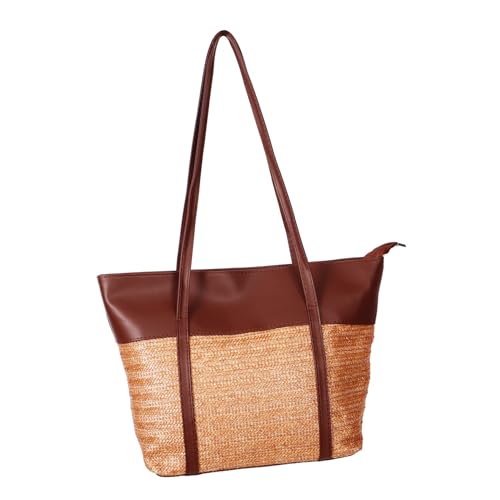 POPETPOP Große Gewebte Strandtasche Stroh Einfache Schultertasche für Alltag Reisen Strand und Urlaub Verarbeitung Perfektes für Frauen POPETPOP Große Gewebte Strandtasche Stroh Einfache Schultertasche für Alltag Reisen Strand und Urlaub Verarbeitung Perfektes für Frauen von POPETPOP