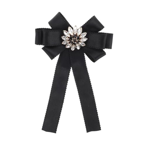POPETPOP Große Schleifenbrosche Damen Eleganter Großer Bowknot Lapel Pin für Bluse und Kleid Berufliche Mode Brosche Schwarz Schmuck Accessoire für Damen Shirt und Kleidung von POPETPOP
