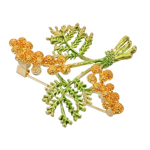 POPETPOP Grüne Blattbrosche mit Pinie Langlebige Kleidungsspange für Damen Vielseitiges Accessoire für Cardigans und Blusen Zeitloser Vintage Stil Modisches Detail für Jeden Look von POPETPOP