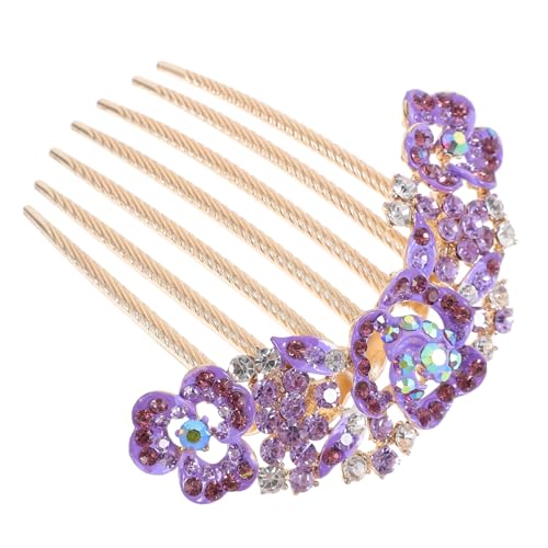 POPETPOP Haarschmuck Für Damen Haarstyling-zubehör Strass-haarschmuck Feenschmuck Für Frauen Haarschmuck Für Die Braut Ästhetische Haaraccessoires Mutter Die Blumen Metall Violett Kamm von POPETPOP