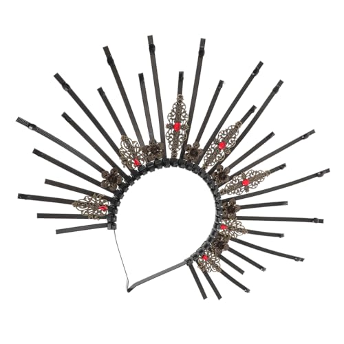 POPETPOP Griechische Göttin Kopfschmuck Sonnenkopfschmuck Kopfschmuck Für Erwachsene Frauen Barocke Sunburst Spike-stirnband Halloween-stirnbänder Für Erwachsene Haarband Krone Damen Metall von POPETPOP