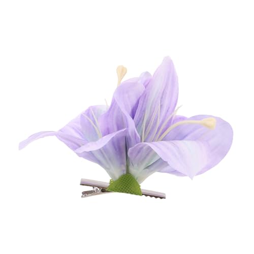 POPETPOP Haarklammer Lily Blüte Pastellviolett Hawaiianischer Blumen Haarschmuck Damen Strand Haarspange Boho Stil Robust und für Frühling und Alltag von POPETPOP