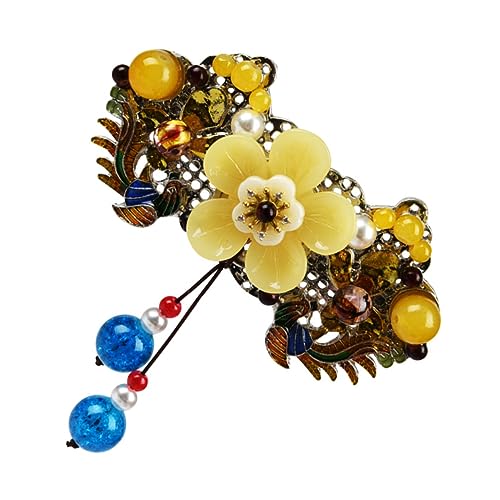 POPETPOP Haarnadel Haarklammer dekorative Haarspangen für Damen Retro-Pferdeschwanz-Clip glänzende Haarspangen Haarspange hintere Haarspange die Blumen China Fräulein Zinklegierung von POPETPOP