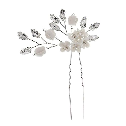 POPETPOP Haarnadel Mit Strasssteinen U-förmiges Design Kopfschmuck Für Frauen Und Mädchen Elegant Und Vielseitig Einsetzbar Silber von POPETPOP