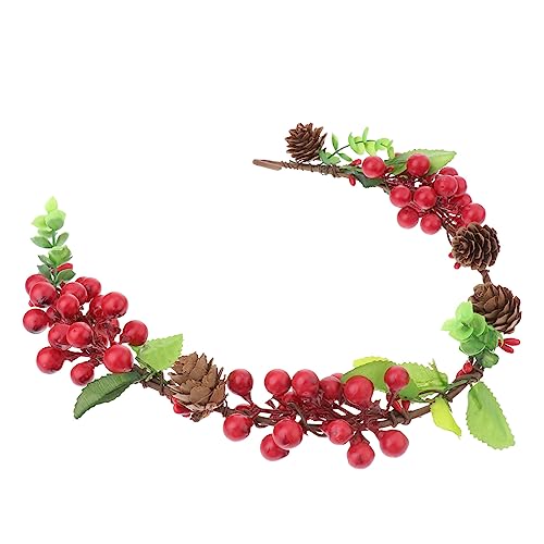 POPETPOP Weihnachtsblumenstirnband Für Mädchen Beeren-stirnband Beerenkopfkranz Tannenzapfen-stirnband Haarschmuck Für Mädchen Weihnachtsbeere Stirnband Mori-abteilung Damen Haarring von POPETPOP