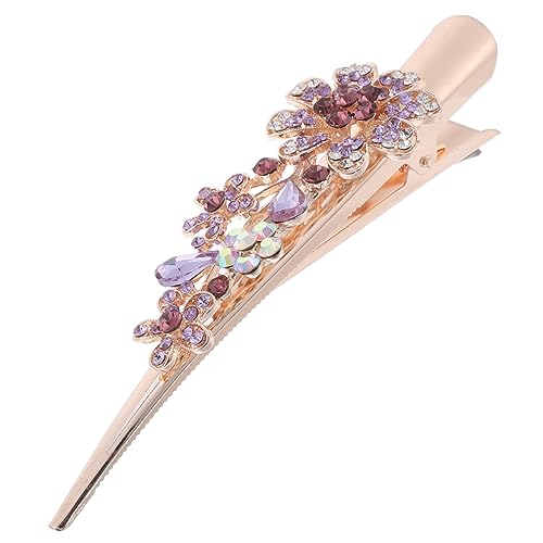 POPETPOP Haarschmuck Für Mädchen Haarspange Haarschmuck Für Damen Strass-haarschmuck Haarklammer Clip-ins Dekorative Haarschmuck Aus Strass Fräulein Metall Violett Schmücken Kristall von POPETPOP