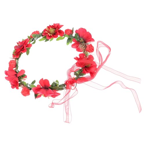 POPETPOP Hochzeitsdeko Haarspangen Blumenkranz Blumengirlande Blumenstirnband Kopfschmuck Brauthaarkranz Blumenstirnband Hochzeitshaar Blumenkranz Kinder Haargummis Böhmen Babyblumen Mori von POPETPOP