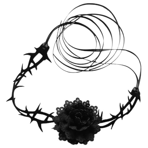 POPETPOP Halloween Blume Choker Halskette Damen Gothic Stil Komfortabel Leicht Halloween Kostüm Accessoire für Party Karneval und von POPETPOP