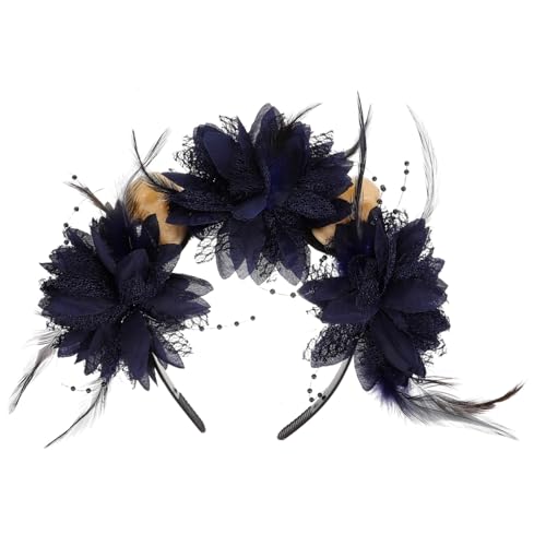 POPETPOP Halloween Stirnband mit Farbigen Blumen und Federn Leichtes Langlebiges Haarband für Erwachsene Einzigartiges Party Accessoire für Karneval Cosplay Tag der Toten und Halloween von POPETPOP