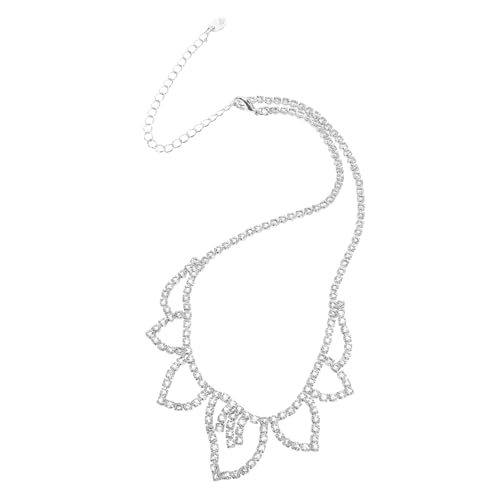 POPETPOP Halskette mit Funkelnden Strasssteinen Robustem Kupfer Zarte Boho Brautkette für Hochzeiten und Partys Schimmernder Schmuck für Damen Langlebiges Accessoire von POPETPOP