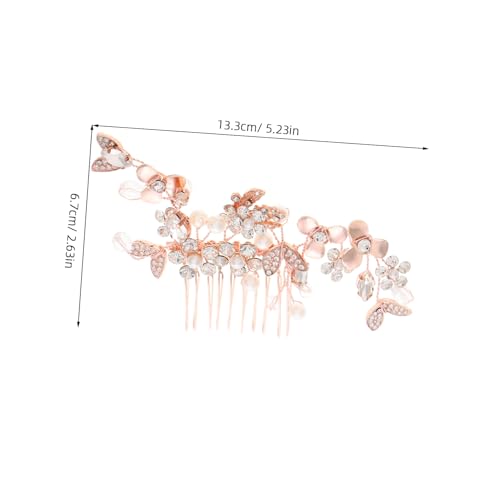 POPETPOP Handgefertigter Brautschmuck Haarkamm mit Perlenblumen Langlebiger Legierungs Haarkamm Kopfschmuck für Hochzeit Party Prom Modisches Haarschmuck für Frauen von POPETPOP