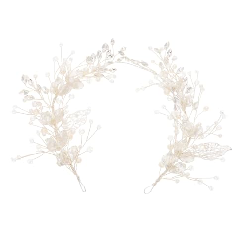 POPETPOP Handgefertigter Brautschmuck Silber Perlen Haarnadel mit Blattdesign Langlebige Zinklegierung Hochzeits Haarschmuck Damen Vielseitig für Feierlichkeiten und Besondere Anlässe von POPETPOP