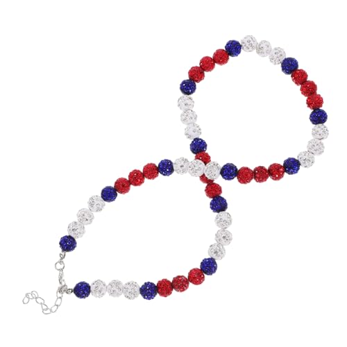 POPETPOP Herren Halskette Bunte Strass Kugelkette Modischer Schmuck Dekorative Halskette mit Funkelnden Kristallen für Alltag und Besondere Anlässe von POPETPOP