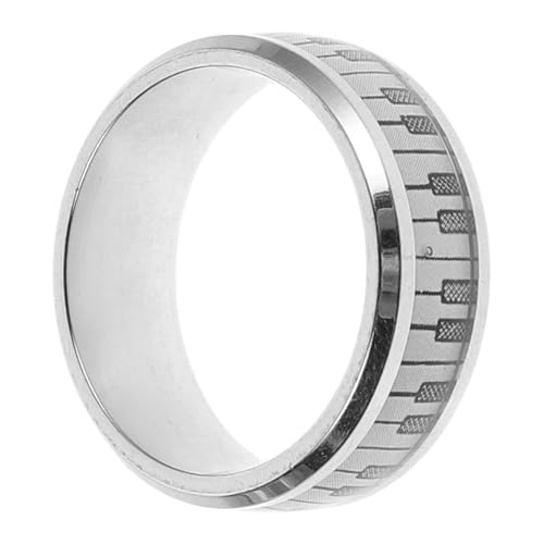POPETPOP Herrenring Klaviertastatur Kreativer Fingerschmuck Vintage Musikring Komfortabler Sitz Robuster Schmuck für Musikliebhaber von POPETPOP