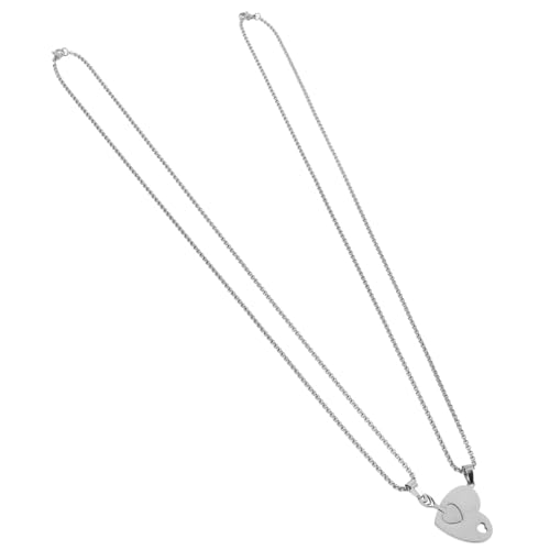 POPETPOP Herz Anhänger Kette Schmuck Einzigartige Metall Halskette mit Modernem Design für Partner Modisch Detailreich Verarbeitet Geschenkidee für Freundin und Freund von POPETPOP