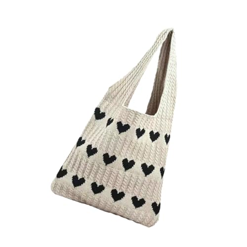 POPETPOP Herz Beach Bag Damen Sommer Umhängetasche Leicht Fassungsvermögen Vielseitig Urlaub Shopping Strand von POPETPOP