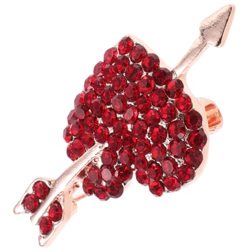 POPETPOP Herz Brosche Pin Strass Herz Anstecknadel aus Langlebiger Zinklegierung Leichter Schmuck für Damen und Herren Vielseitig Tragbar zu Valentinstag Geburtstag und Festlichen Anlässen von POPETPOP