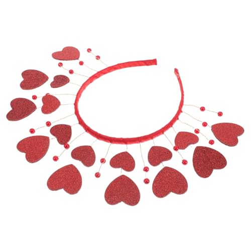 POPETPOP Herz-stirnband Für Mädchen Und Damen Rotes Glitzerndes Stirnband Mit Herzförmigem Design Valentinstags-haarband Party-accessoires Kopfbedeckung Für Feiertage Und Besondere von POPETPOP