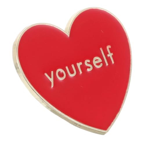 POPETPOP Herzförmige Emaille Brosche Selbstliebe Pin aus Langlebigem Öltropflegierung für Rucksäcke Taschen Valentinstag Party Anstecknadel Modisches Accessoire von POPETPOP