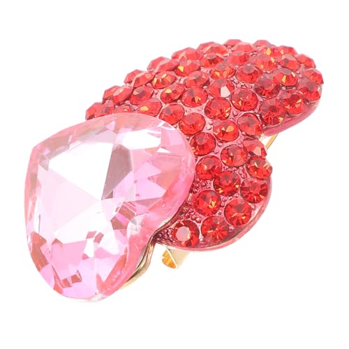 POPETPOP Herzförmige Strass Brosche Damen Anstecknadel aus Legierung Valentinstag Kleidung Accessoire für Party Hochzeit Muttertag von POPETPOP