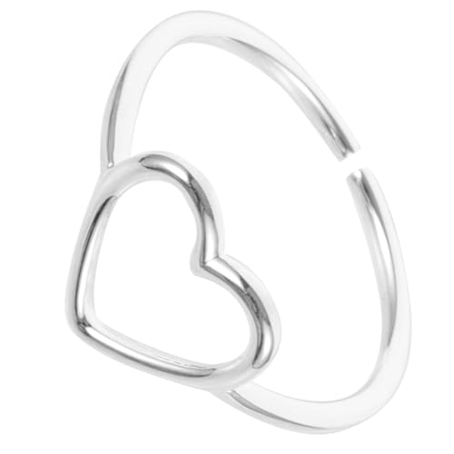 POPETPOP Offener Fingerring Für Damen Mit Herzmotiv Verstellbarer Persönlichkeitsring Als Einfacher Schmuck Aus Hochwertigem Material von POPETPOP