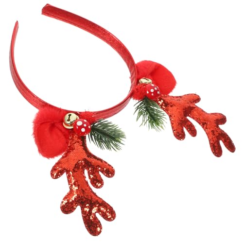 POPETPOP Stirnband aus Elchgeweih Weihnachtskopf bopper Weihnachtsstirnband für Frauen Tiara Haarbänder Weihnachtsstirnband für Erwachsene Weihnachtsstirnbänder für frauen Blitz Haarring von POPETPOP