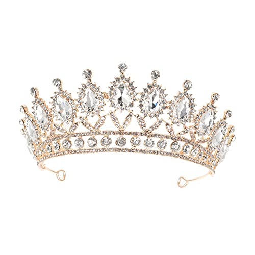 POPETPOP Hochwertige Braut Tiara Haar Accessoire mit Kristallbesatz Langlebige Headpiece für Damen Hochzeit Party Festliche Anlässe und Fotoshootings von POPETPOP