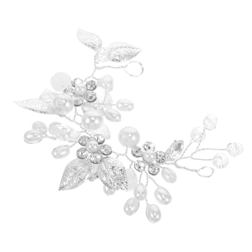 POPETPOP Hochwertiges Braut Haarband mit Kristallverzierung Silberfarbene Haarschmuck Damen Eleganter Kopfschmuck für Hochzeit Abschlussball und Festliche Anlässe Verstellbares Stirnband von POPETPOP