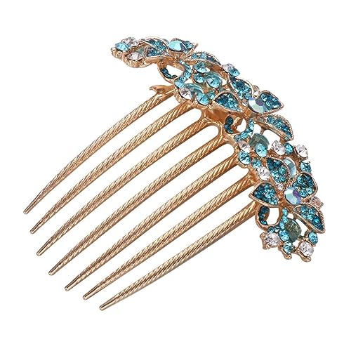 POPETPOP Blattdekor Haarspangen Für Damen Kopfschmuck Aus Strass Haarkamm Hochzeitsdekoration Haarschmuck Für Damen Elegante Haarnadel Frauen Kopfbedeckung Haare Hoch Braut Scheinen von POPETPOP