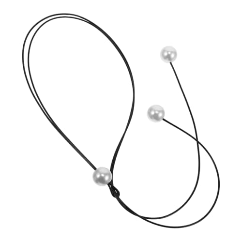 POPETPOP Imitation Pearl Halskette Damen Doppelter Wachsband Choker Leicht Elegant Stilvoll Schmuck Für Alltag Und Festliche Anlässe von POPETPOP