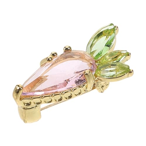 POPETPOP Karotten Brosche aus Zinklegierung Einzigartiges Design Modischer Ansteckpin für Damen Dekoratives Accessoire für Pullover Kleider Schals und Strickjacken Funktional und von POPETPOP