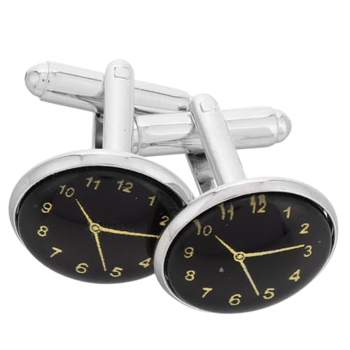 POPETPOP Klassische Manschettenknöpfe Herren Uhr Design Silber Farbton Französischer Stil Business Accessoires Für Hemden Hochzeit von POPETPOP