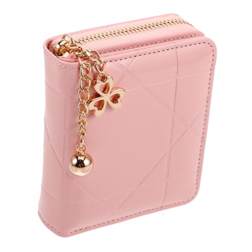 POPETPOP Kleine Damen Geldbörse mit Reißverschluss Kompakte Bifold Brieftasche aus Lackiertem PU Multifunktionale und Kartenetui mit Sicheren Kartenfächern für Alltag und Reisen von POPETPOP