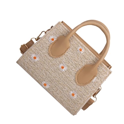 POPETPOP Kleine Damen Umhängetasche Geflochtenem Material mit Blumenmotiv Schultertasche für Kreative Fotos und Alltag für Ausflüge und Freizeit POPETPOP Kleine Damen Umhängetasche Geflochtenem Material mit Blumenmotiv Schultertasche für Kreative Fotos und Alltag für Ausflüge und Freizeit von POPETPOP