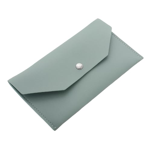 POPETPOP Kleine Geldbörse Damen Portemonnaie aus PU Flach und Langlebig mit Münzfach Kartenhalter und Geräumigem Scheinfach Elegantes Design in Hellgrün für Alltag und Reisen von POPETPOP