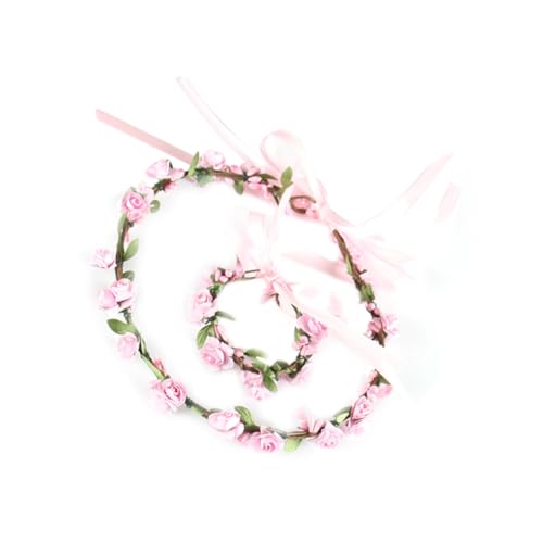 POPETPOP Haargummis Für Mädchen Blumenkopfschmuck Blumenkorsagenarmband Blumen- Blumenreben-stirnband Uhrenarmbänder Stirnbänder Für Perücken Blumenarmband Kranz Braut Schleifenblume von POPETPOP