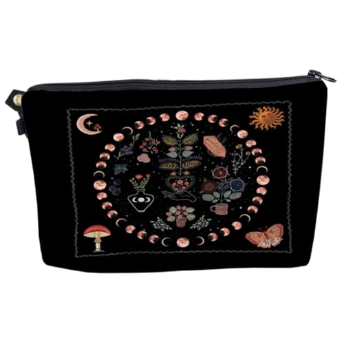 POPETPOP Kosmetiktasche Make-up-Organizer-Tasche Schminktasche Mit Reißverschluss Sonne-mond-Make-up-Beutel Kulturbeutel Für Die Reise Schwammfutter Hippie Reisen Aufbewahrungskiste von POPETPOP