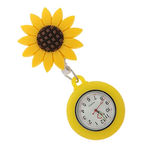 POPETPOP 1stk Sonnenblumen-Krankenschwester-formular Taschenuhren Für Krankenschwestern Zum Anclipsen Medizinische Uhr Stilluhren Für Damen Niedlich Aufsteckbar Anhänger 3D Weiches Silikon von POPETPOP