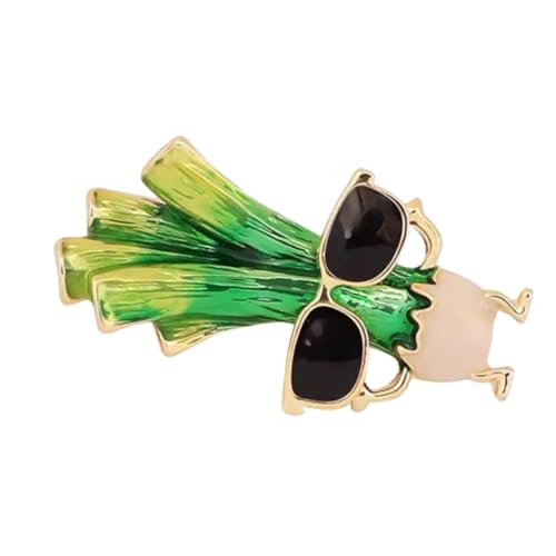 POPETPOP Kreative Metallbrosche Lauch Lustige Anstecknadel für Kleidung Hemden Pullover Jacken Modisches Accessoire Langlebig Geschenkidee von POPETPOP