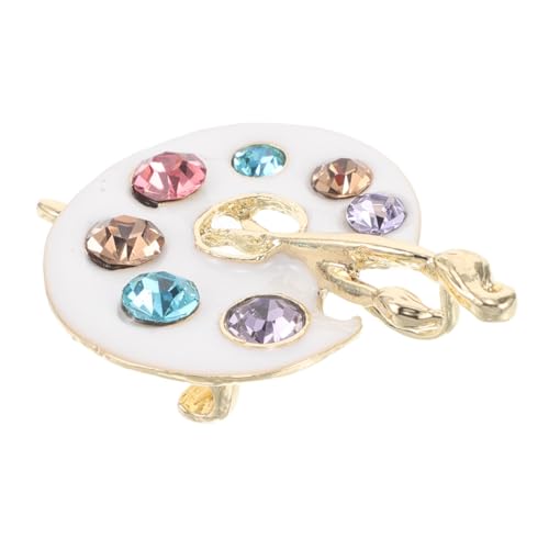 POPETPOP Künstlerische Damenbrosche mit Strass Kreative Emaille Palette Modische Anstecknadel für Anzüge und Kleider Sicherer Halt gegen Verrutschen Eleganter Schmuck für Alltag und Party von POPETPOP
