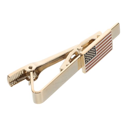 POPETPOP Kupfer Krawattenklammer mit Goldfarbener Flagge Langlebig und Einzigartig für Herren Business Hochzeiten und Patriotische Anlässe Eleganter Anstecker für Stilbewusste Männer von POPETPOP