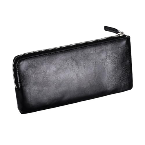 POPETPOP Lang Herren Geldbörse aus Weichem Kunstleder mit Reißverschluss Multifunktional mit Münzfach und Kartenhalter Geräumig für Geschäftskarten und Bargeld Langlebig und Praktisch als von POPETPOP