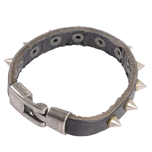 POPETPOP Lederarmband Punk Manschette mit Spikes für Herren Verstellbar Langlebig Cooles Gothic Design Party Zubehör von POPETPOP