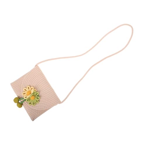 POPETPOP Leichte Kleine Damen Schultertasche mit Handgewebtem Blumenmuster Trendige Strohtasche für Strand und Alltag Kompakte Crossbody Tasche für Junge Frauen Stilvolle Sommer von POPETPOP