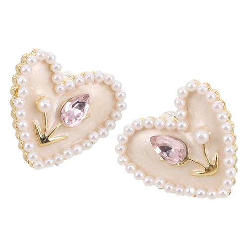 POPETPOP Leichte Tulpen Ohrstecker mit Emaille Süße Herz Form Damen Ohrringe Zarte Tropfen für Partys und Festliche Anlässe von POPETPOP