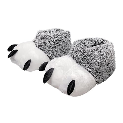 POPETPOP Lustige Warme Hausschuhe mit Krallendesign Weiche Kuschelige Pantoffeln für Damen und Herren Rutschfeste Winter Slipper für Zuhause und Hotel von POPETPOP