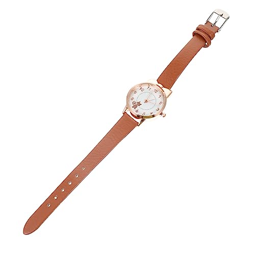 POPETPOP 1stk Katze Leuchtende Uhr Mädchenuhr Armbanduhr Kätzchen Beobachten Katzenuhr Quartz Uhr Dame Handgelenk Modische Quarzuhr Leuchtende Uhren Anschauen Leder Damen Cartoon-Katze von POPETPOP